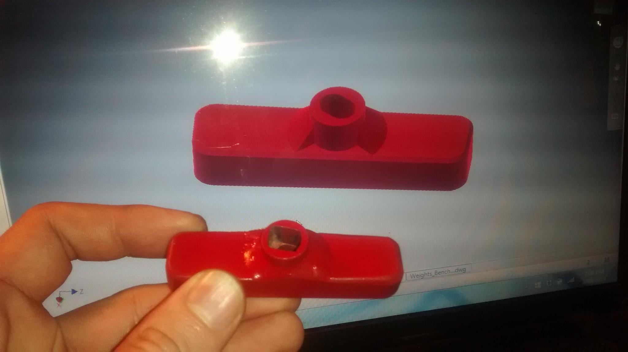 One-off part manufactured from the CAD design - machined and welded