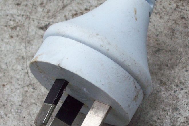 An Australian three-pin mains plug