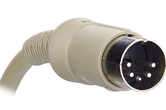 A five-pin DIN plug
