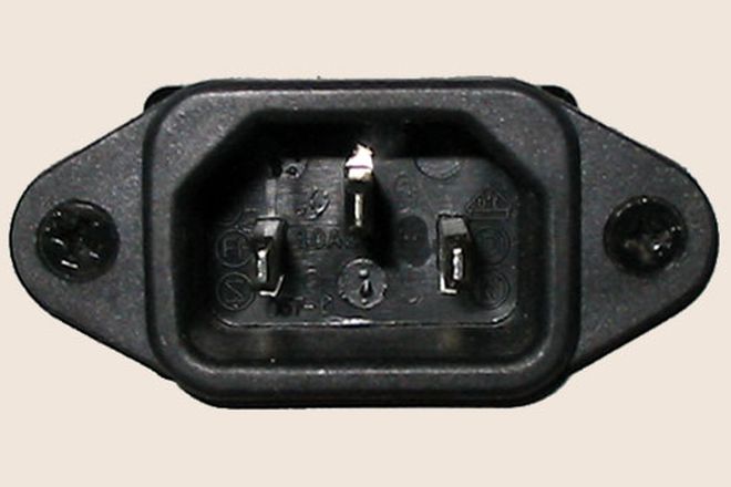 An IEC C14 power inlet