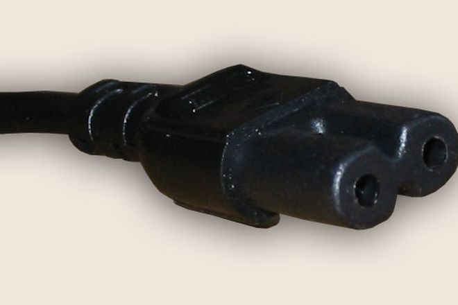 An IEC C7 figure-8 connector
