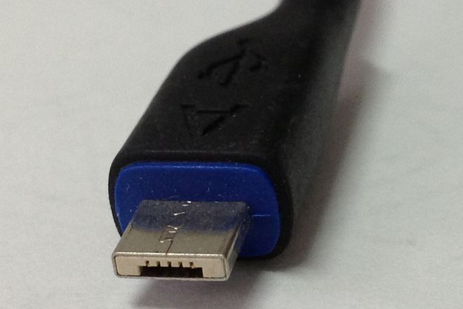 A USB Micro-A plug: a plain rectangular Micro USB plug