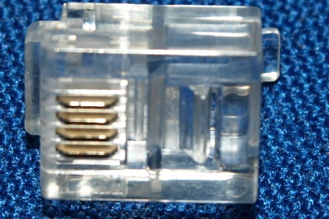 An RJ11 phone plug