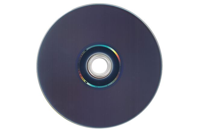 The data side of a Blu-ray disc