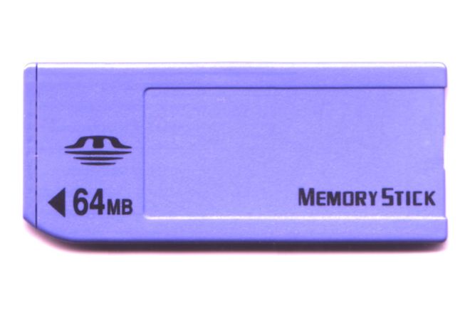 An original full-size Sony Memory Stick, 64 MB