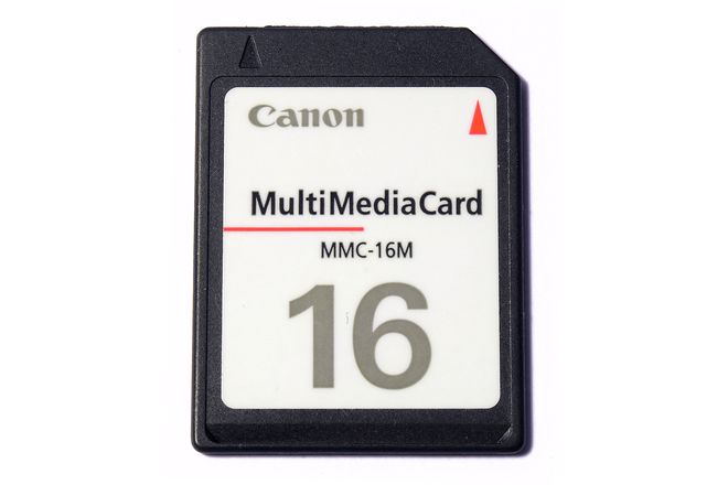 A Canon 16 MB MultiMediaCard