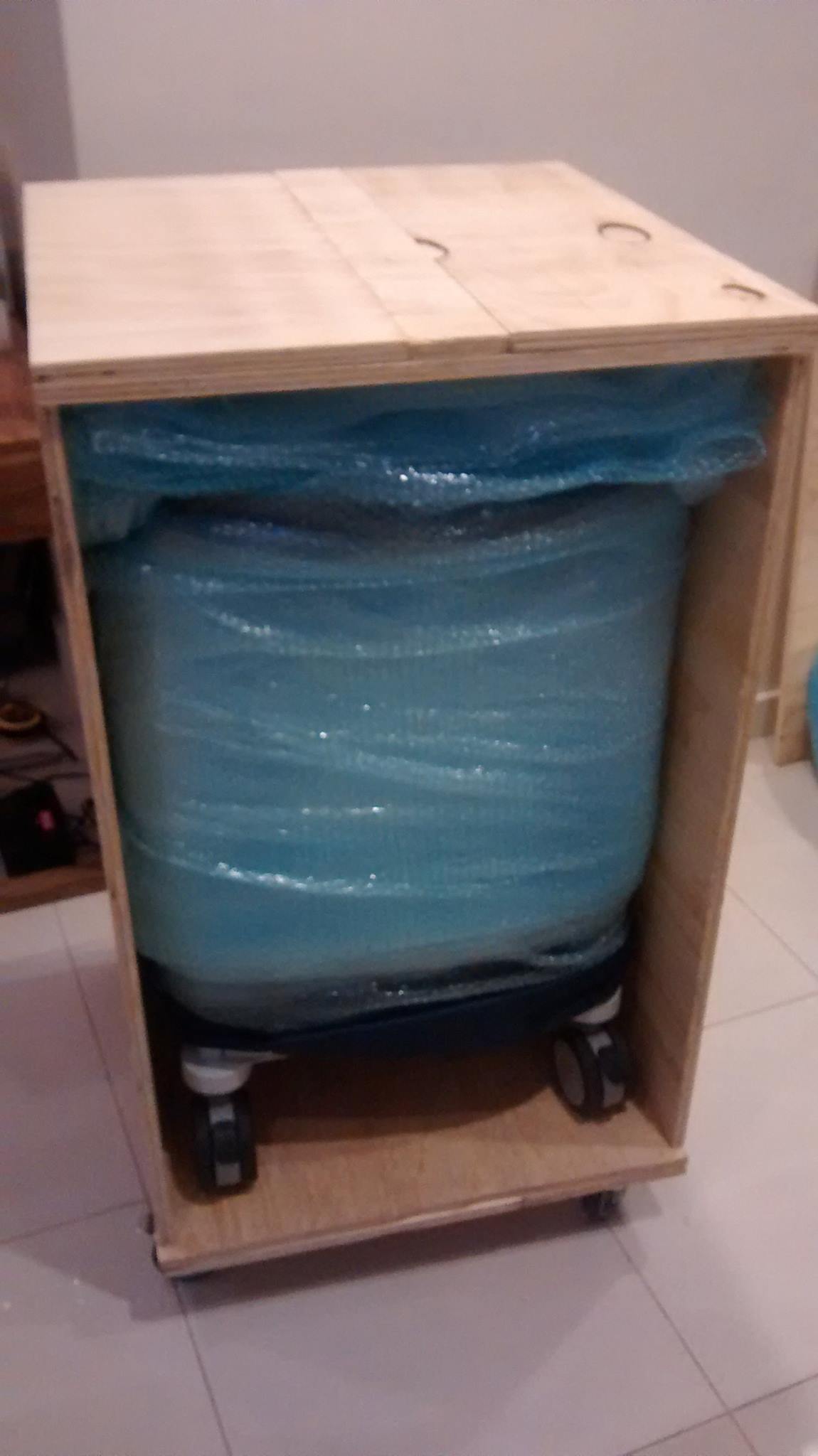 Medical machine inside a custom-built timber crate with bespoke packing